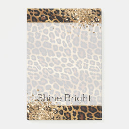 Notas Post-it® Leopard Print Gold Glitzy Sparkle Purpurina