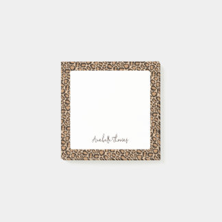 Notas Post-it® Leopard Print Monogrammed