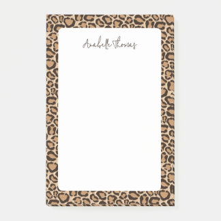 Notas Post-it® Leopard Print Monogrammed