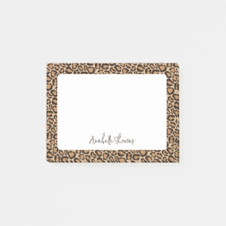 Notas Post-it® Leopard Print Monogrammed