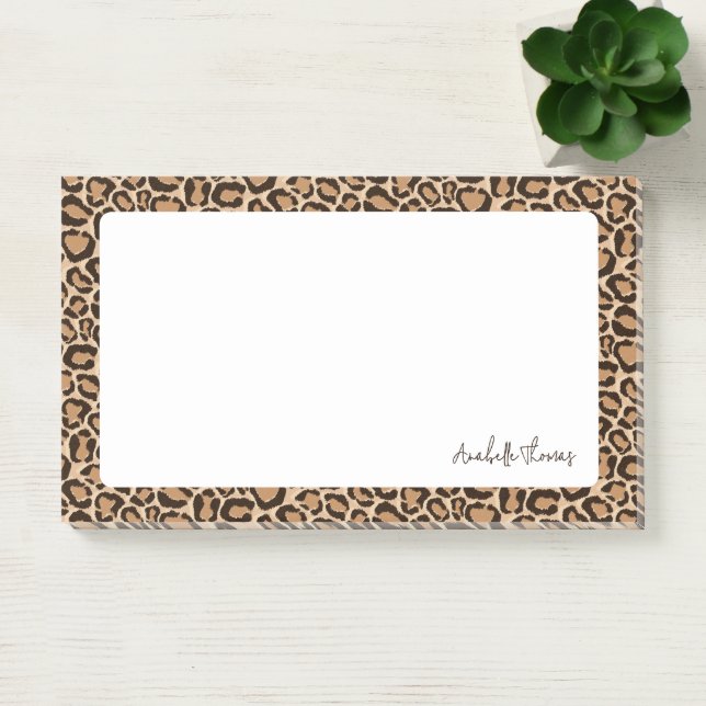 Notas Post-it® Leopard Print Monogrammed (Oficina)