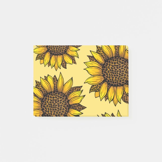 Notas Post-it® Leopardo Imprimir girasoles (Anverso)