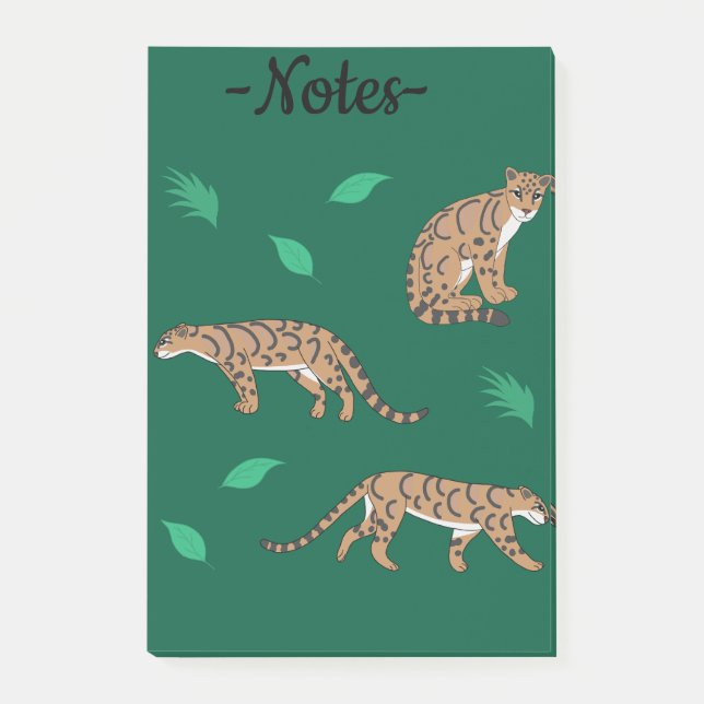 Notas Post-it® Leopardo nebuloso (Anverso)