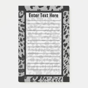 Notas Post-it® "Leopardo negro y gris" 4x6 ALINEADO