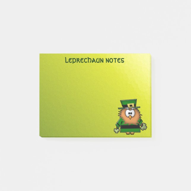 Notas Post-it® leprechaun owl (Anverso)