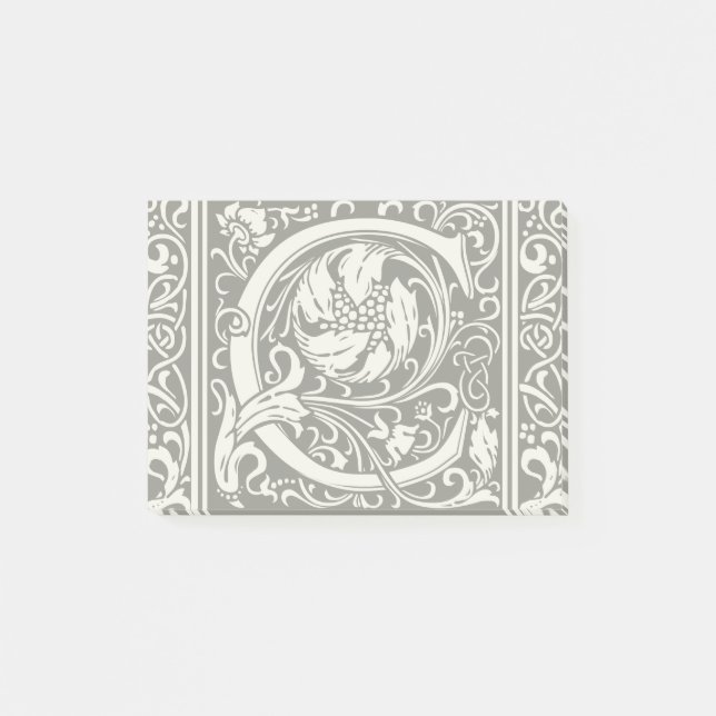 Notas Post-it® Letra C Monograma medieval Art Nouveau (Anverso)