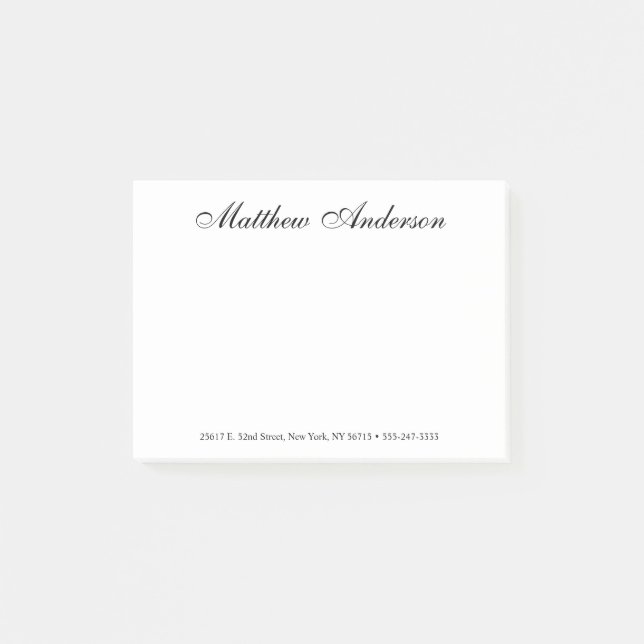 Notas Post-it® Letra cursiva elegante (Anverso)