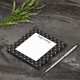 Notas Post-it® Letra de lazo personalizada en negro y blanco