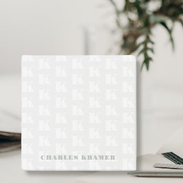 Notas Post-it® Letra inicial del monograma verde sabio profesiona