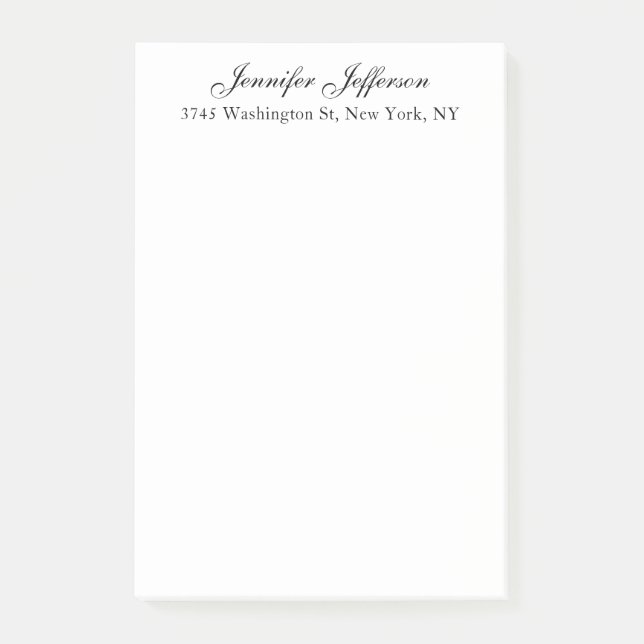Notas Post-it® Letra manuscrita moderna elegante simple profesion (Anverso)