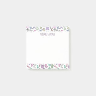 Notas Post-it® Letras del doodle caprichosas