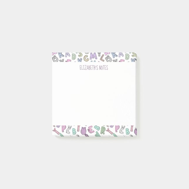 Notas Post-it® Letras del doodle caprichosas (Anverso)