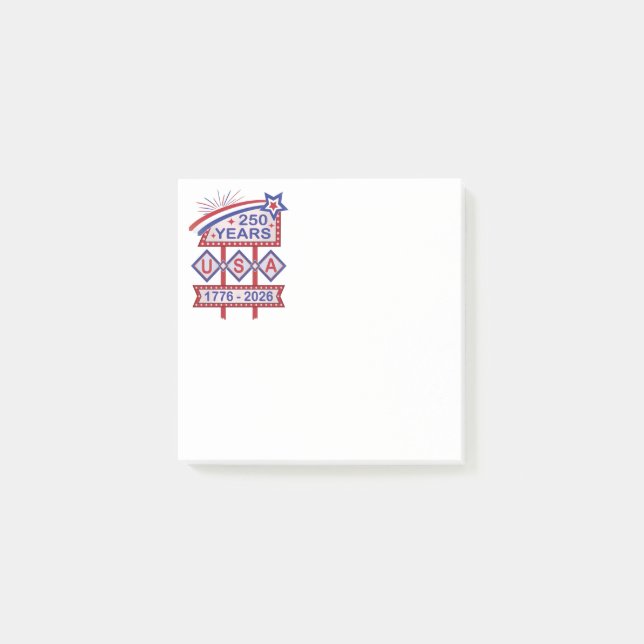 Notas Post-it® Letrero de marquesina del 250 aniversario Retro US (Anverso)
