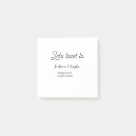 Notas Post-it® Let's toast to engagement party name date elegant 