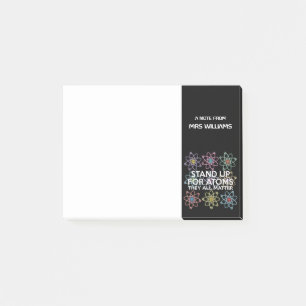 Notas Post-it® LEVÁNTATE POR LOS ÁTOMOS Ciencia Divertida