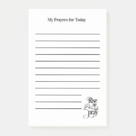 Notas Post-it® Levántate y Reza Lista de Oración Lineda Blanca