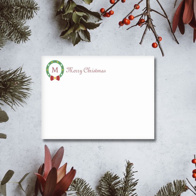 Notas Post-it® Leyenda de guirnalda y monograma de navidades (Christmas Wreath & Monogram Letter Post-it Notes)