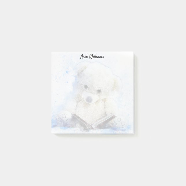 Notas Post-it® Leyendo Oso Teddy (Anverso)