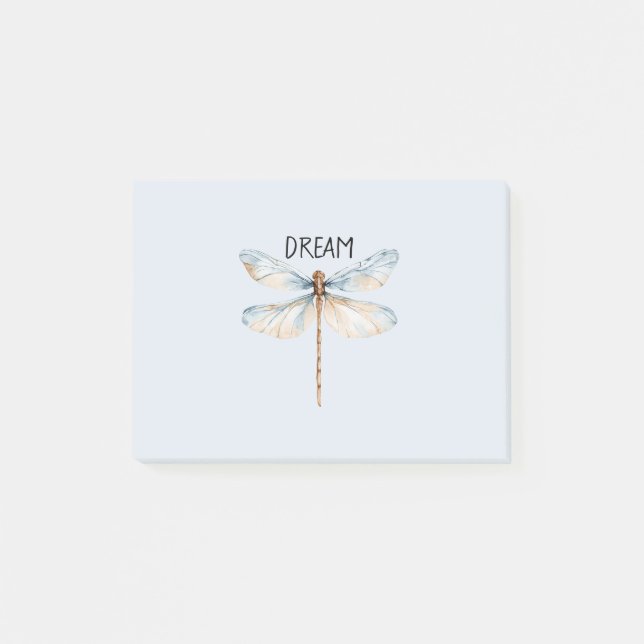 Notas Post-it® Libélula de Sueño Blanco Azul (Anverso)