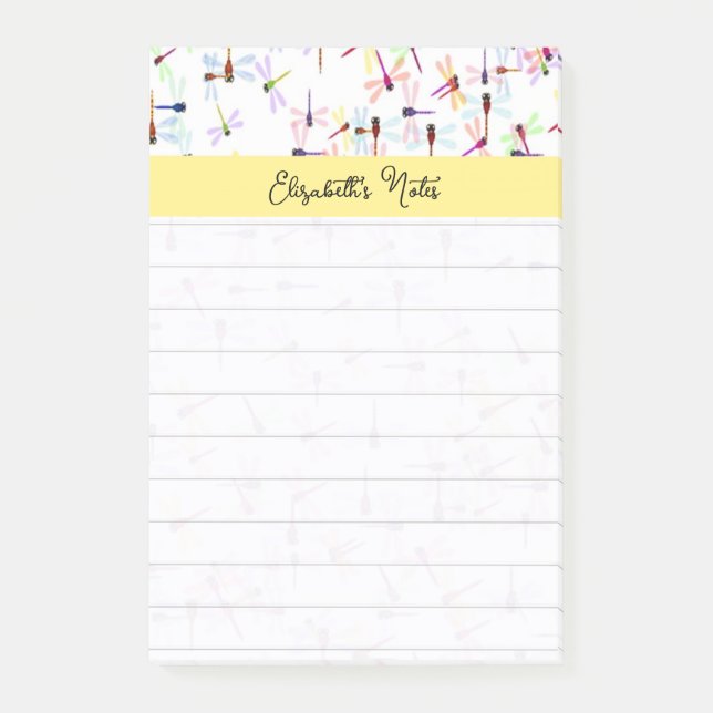 Notas Post-it® Libélulas coloridas personalizadas (Anverso)