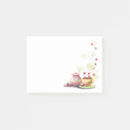 Notas Post-it® Libreta colorida linda del diseño del corazón del