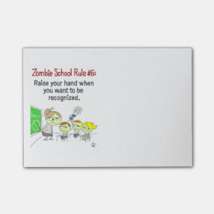 Notas Post-it® Libreta del post-it de la escuela del zombi