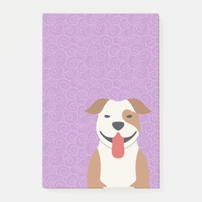 Notas Post-it® Libreta del post-it de Terrier de pitbull (Anverso)