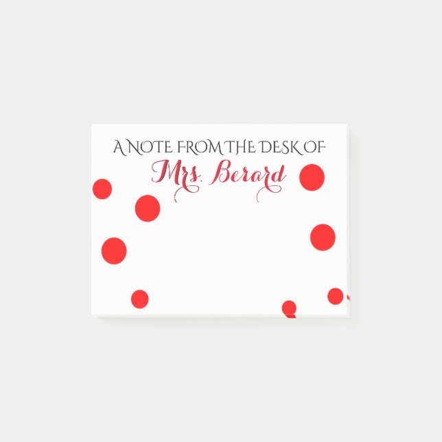 NOTAS POST-IT® LIBRETA PERSONALIZADA DEL ESCRITORIO DEL PROFESOR (Anverso)