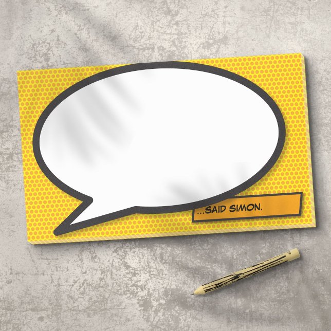 Notas Post-it® Libro cómico sobre la burbuja de la voz personaliz (Personalized Speech Bubble Fun Comic Book Post-it Notes)