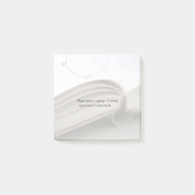 Notas Post-it® Libro con desvanecimiento de gafas (Anverso)