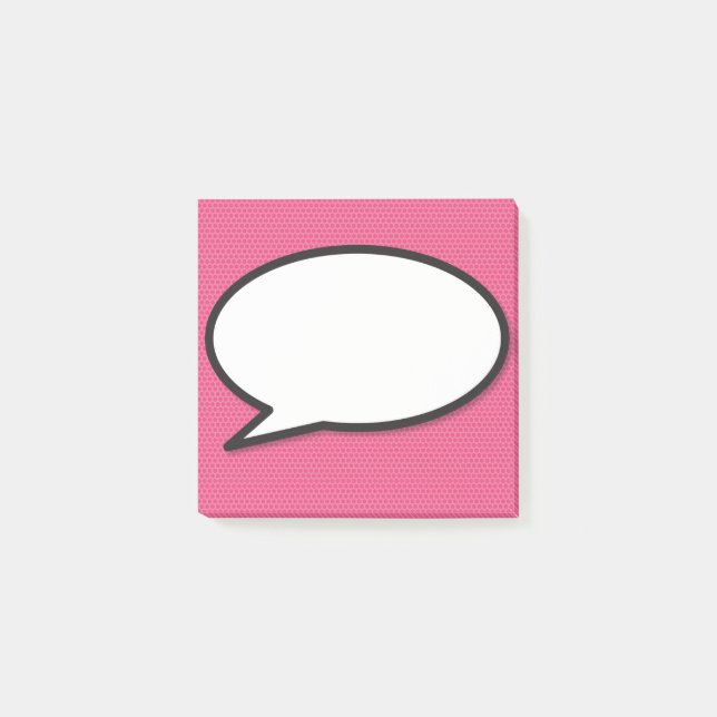 Notas Post-it® Libro de historietas divertido con burbuja de diál (Anverso)