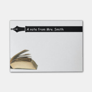 Notas Post-it® Libro y pluma del profesor