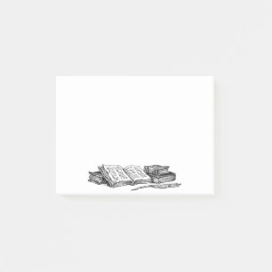 Notas Post-it® Libros antiguos y escritura de cosquillas