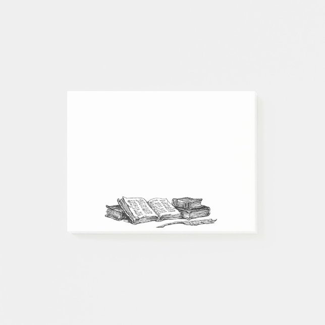 Notas Post-it® Libros antiguos y escritura de cosquillas (Anverso)