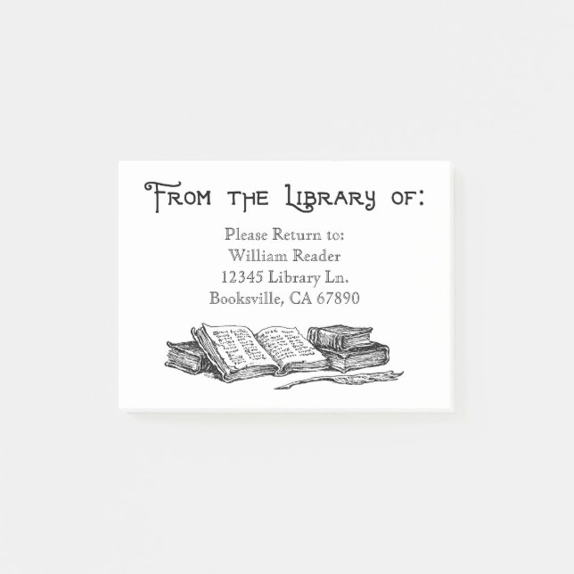 Notas Post-it® Libros de personalizado de libros de época de escr (Anverso)