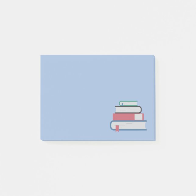 Notas Post-it® Libros simples apilados bibliotecario de profesore (Anverso)
