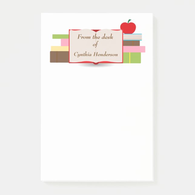 Notas Post-it® Libros y Apple (Anverso)