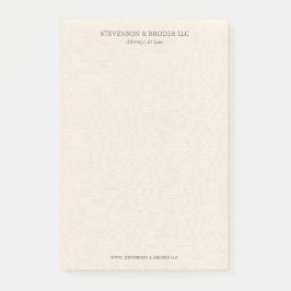 Notas Post-it® Light Beige Linen Texture Personalized