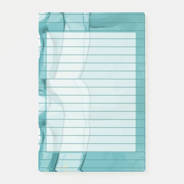 Notas Post-it® Light Blue Marble Elegant Modern Pattern (Anverso)