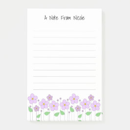 Notas Post-it® Lilac Flowers Lined Paper Post-It Notes