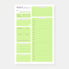 Notas Post-it® Lime Green Minimalist Daily Planner Template
