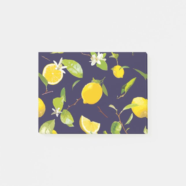 Notas Post-it® Limón acuático y hojas 10 (Anverso)