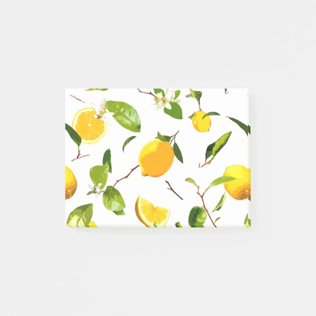 Notas Post-it® Limón acuático y hojas 16 (Anverso)