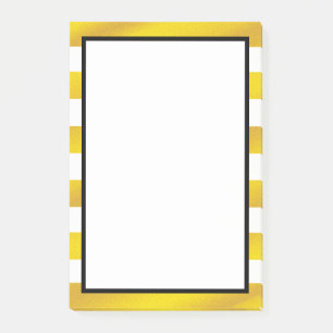 Notas Post-it® Limpiar la franja dorada blanca del Relieve metali