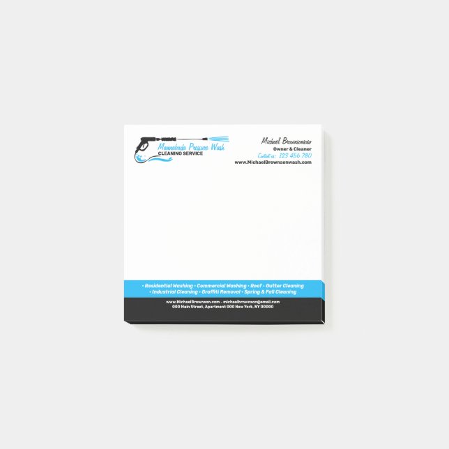 Notas Post-it® Limpieza de la casa clásica de lavado a presión mo (Anverso)