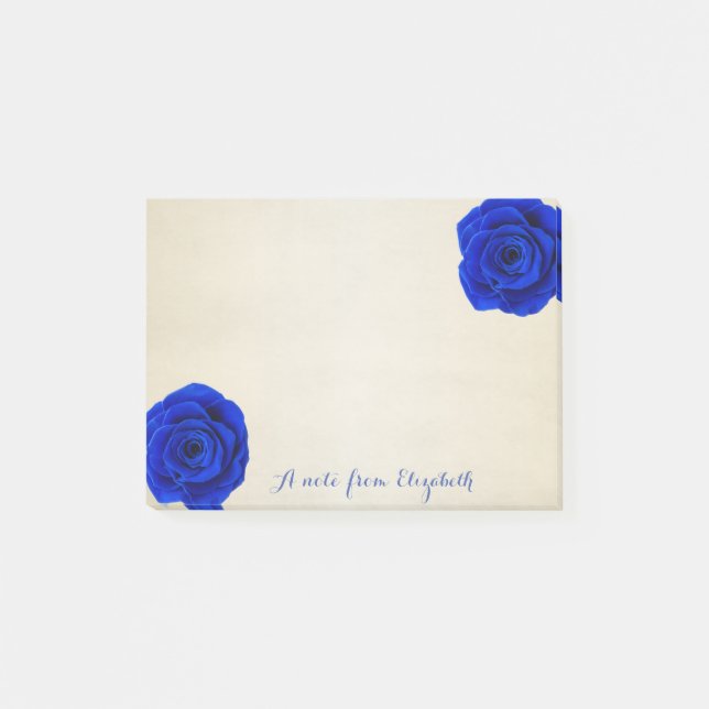 Notas Post-it® Lindas y elegantes rosas azules (Anverso)