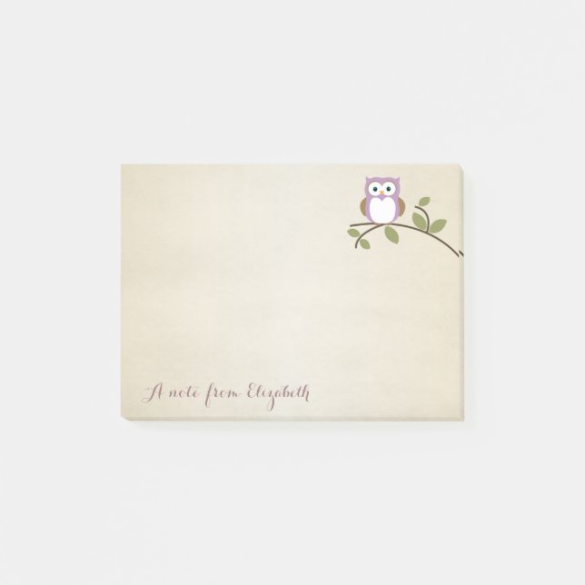 Notas Post-it® Lindo Adorable  Elegante, Búho (Anverso)