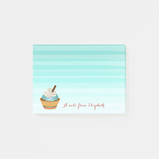 Notas Post-it® Lindo Adorable  Elegante Femenino , Cupcake (Anverso)