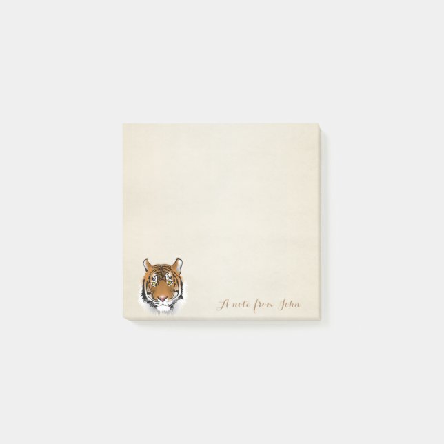 Notas Post-it® Lindo Adorable  Elegante ,Tigre, Personalizado (Anverso)