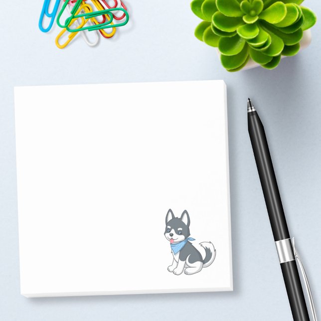 Notas Post-it® Lindo cachorro husky de dibujos animados (Subido por el creador)